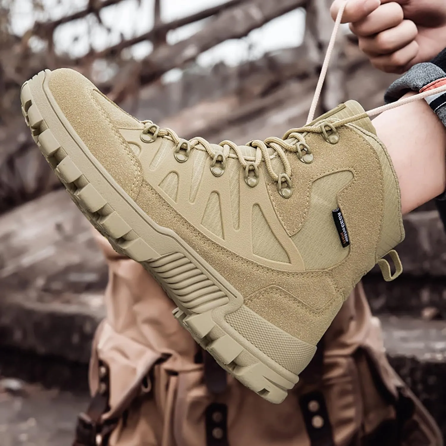 Mens Military Tactical Boots Combat Boots Breathable Police Patrol Boots Army Boots Waterproof Hiking Boots