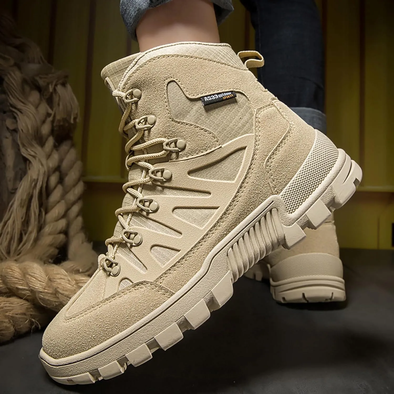 Mens Military Tactical Boots Combat Boots Breathable Police Patrol Boots Army Boots Waterproof Hiking Boots