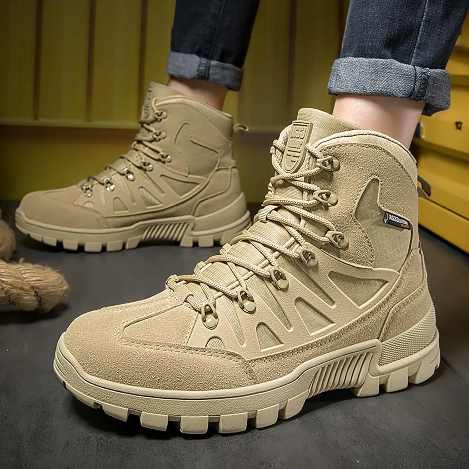 Mens Military Tactical Boots Combat Boots Breathable Police Patrol Boots Army Boots Waterproof Hiking Boots