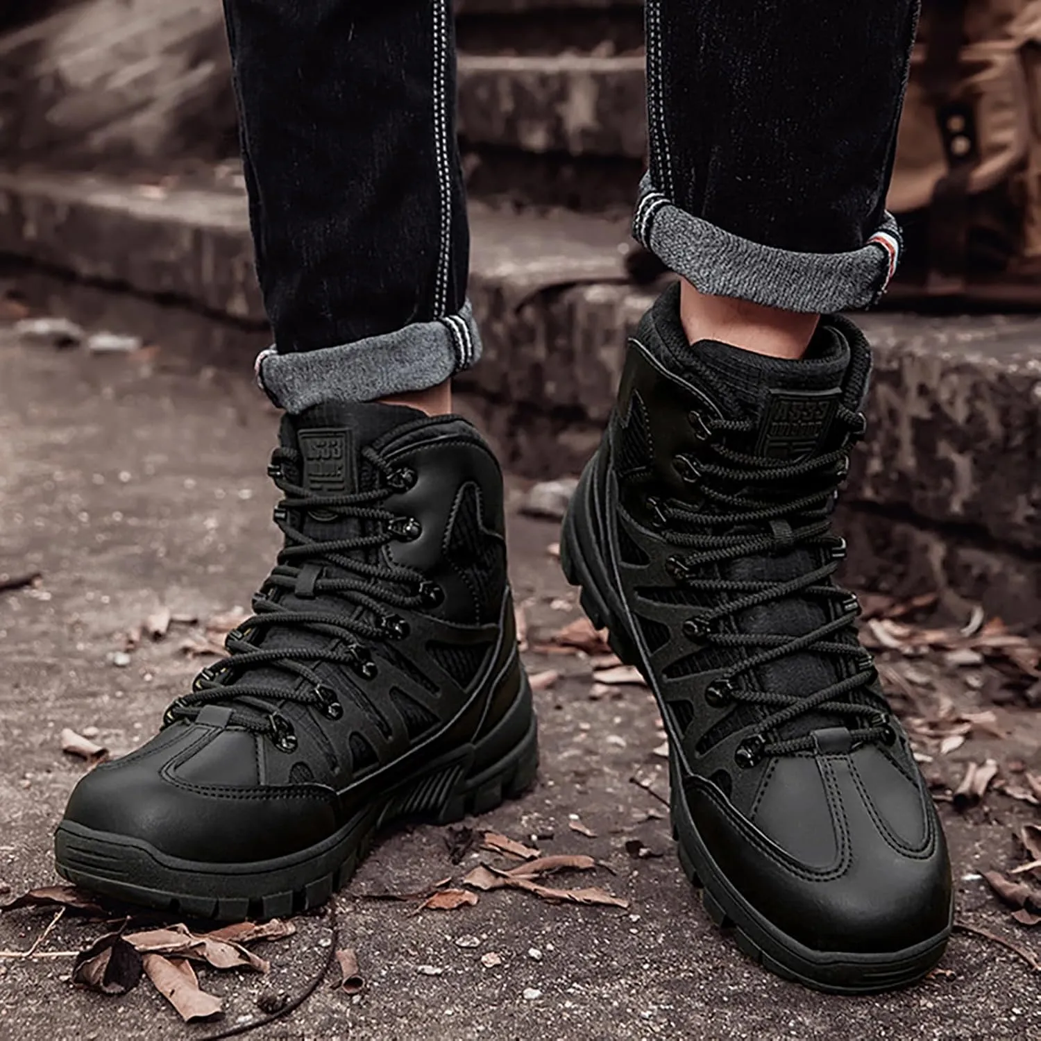 Mens Military Tactical Boots Combat Boots Breathable Police Patrol Boots Army Boots Waterproof Hiking Boots