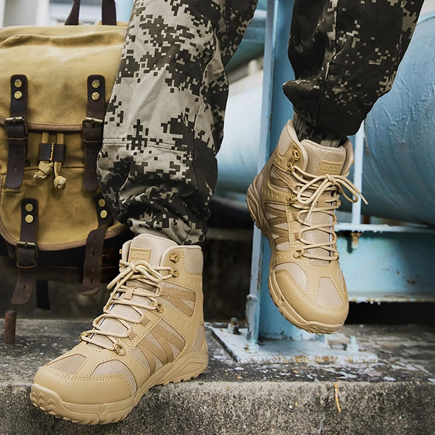 Mens Military Tactical Boots Combat Boots Breathable Police Patrol Boots Army Boots Waterproof Hiking Boots