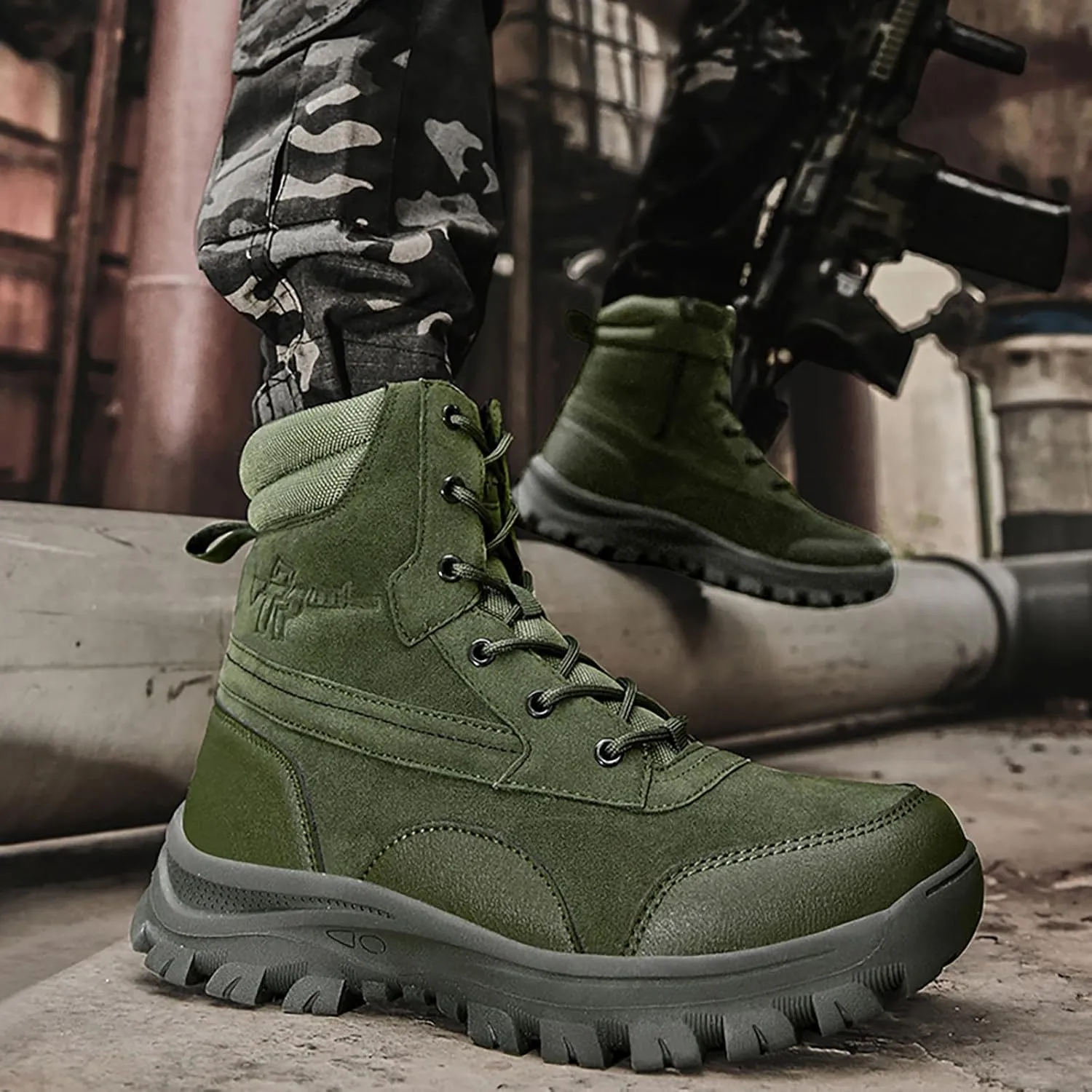 Mens Military Tactical Boots Combat Boots Breathable Police Patrol Boots Lightweight Army Boots Waterproof Hiking Boots