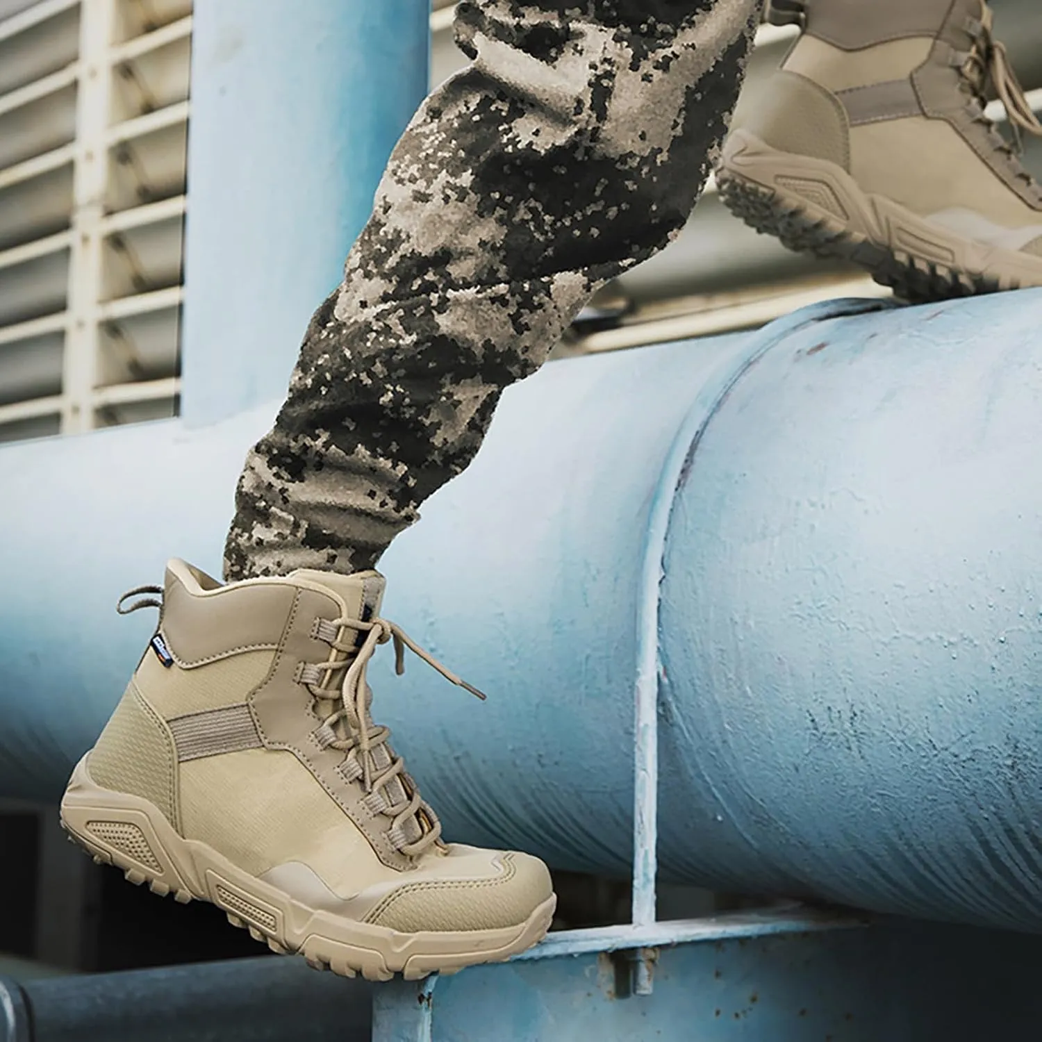 Mens Military Tactical Boots Combat Boots Breathable Police Patrol Boots Lightweight Army Boots Waterproof Hiking Boots