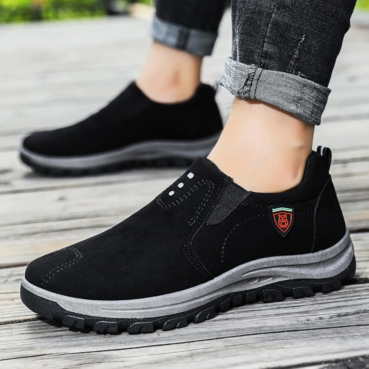 Men's New Pure Color Suede Fashion Casual Sports Shoes in Spring and Casual Sneaker Boots for Men