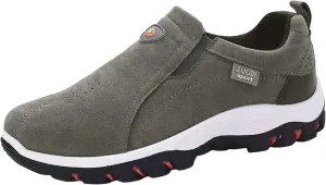 Men's Simple and Fashionable Round Head Solid Color Lightweight Breathable Soft Bottom Flannel Sneaker Boots Shoes
