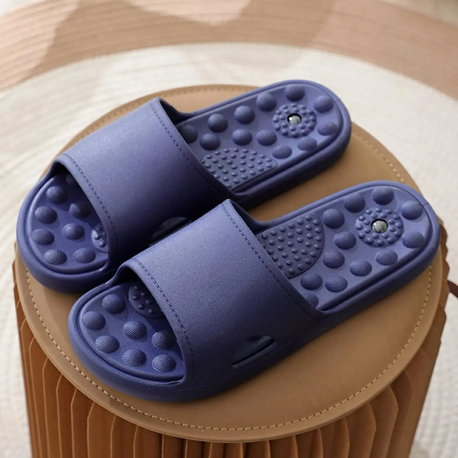 Mens Slippers Slides for Women Bathroom Slippers Men Shower Shoes Women Drainage Hole Dorms Quick Drying