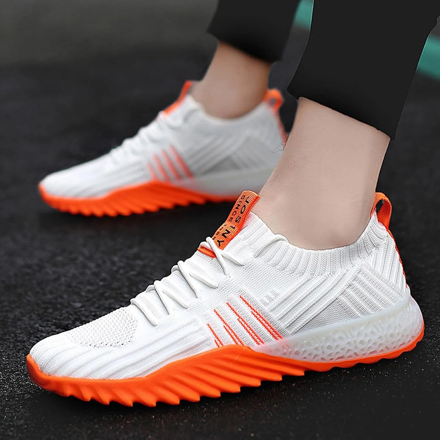 Men's Sport Breathable Mesh Shoes Slip-On Comfortable Light-Weight Shoe Comfortable & Light-Weight Stretch Shoes
