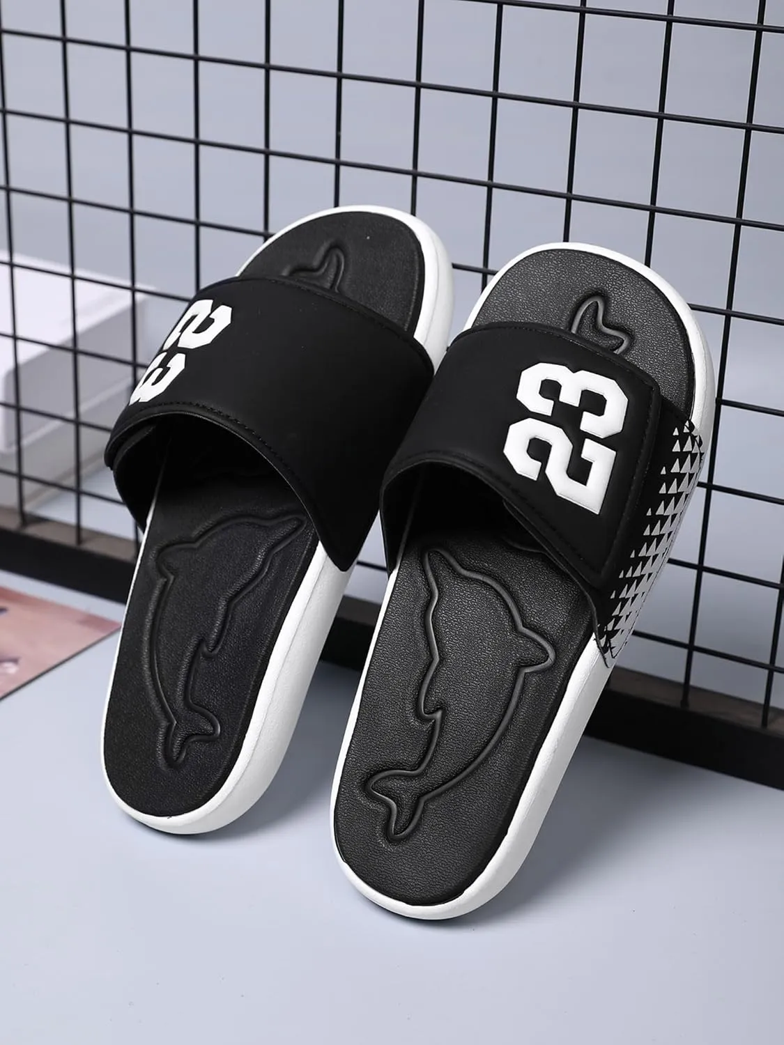 Men's Sport Slide Sandals, Flexible Midsole, Casual Beach Slides