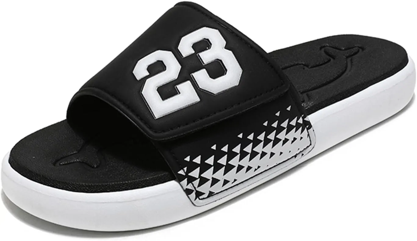 Men's Sport Slide Sandals, Flexible Midsole, Casual Beach Slides
