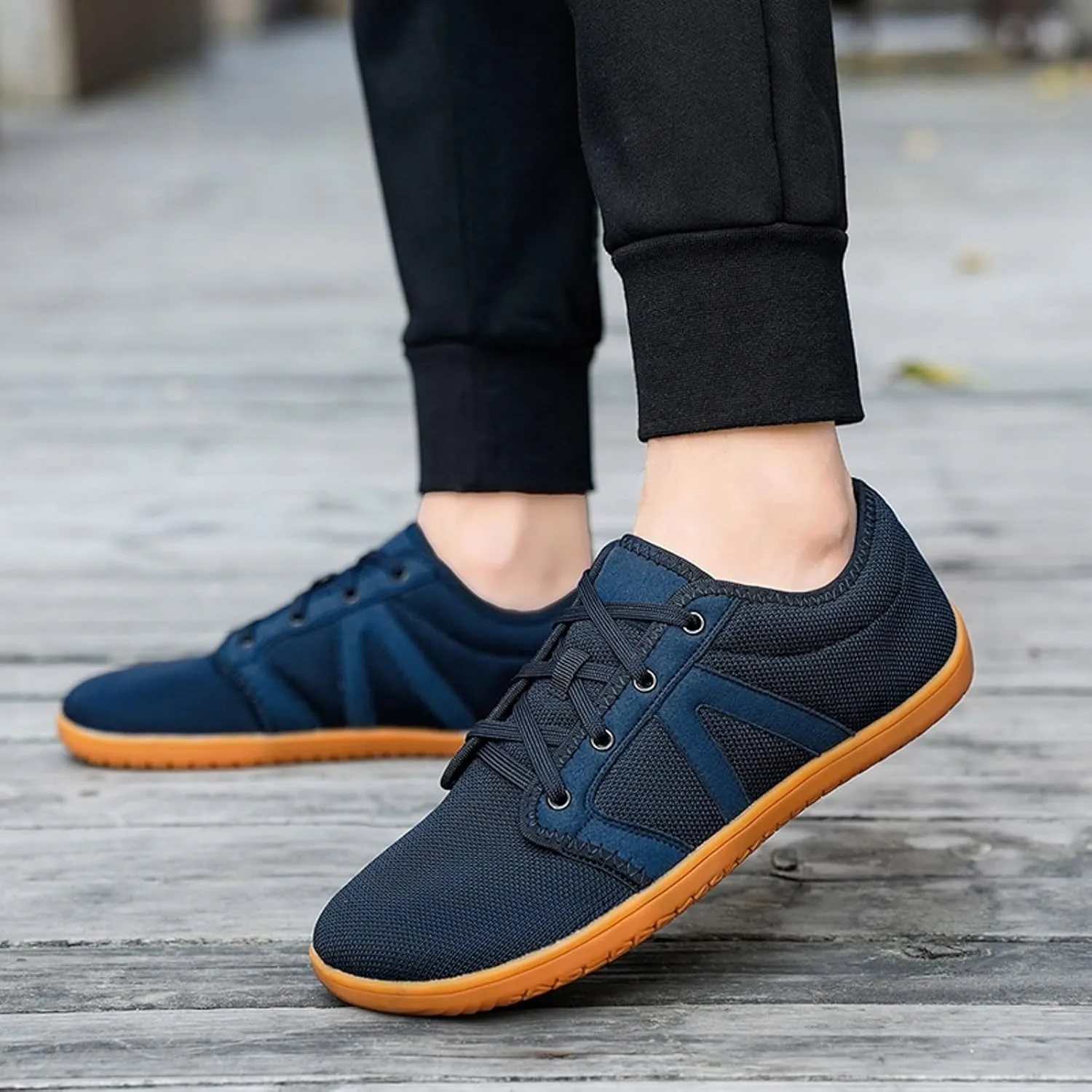 Men's Stylish Lightweight Sneakers Comfortable Breathable Lightweight Tennis Shoe Soft Flat Soled Elderly Shoes