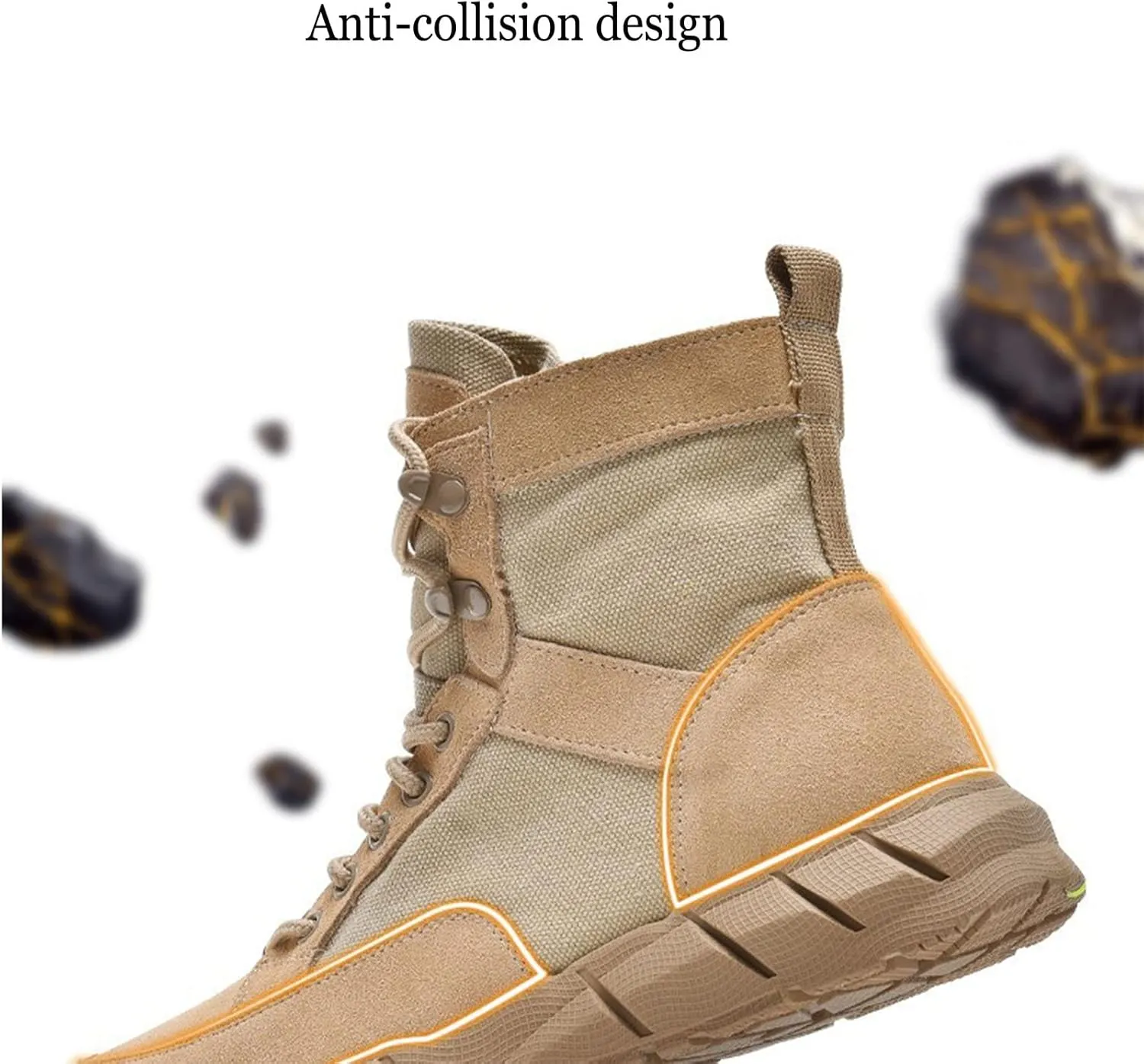 Mens Tactical Boots 6 Inches Lightweight Combat Boots Suede Leather Work Boots Desert Boots Hiking Boots