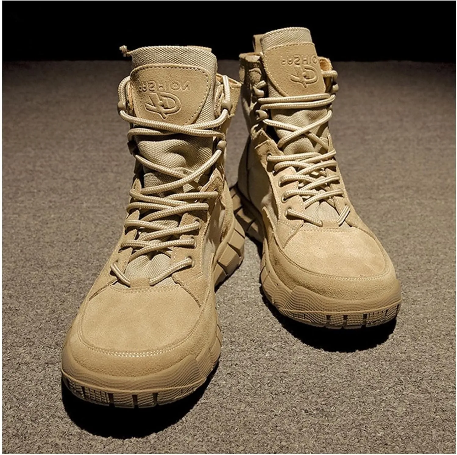 Mens Tactical Boots 6 Inches Lightweight Combat Boots Suede Leather Work Boots Desert Boots Hiking Boots