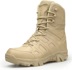 Mens Waterproof Hiking Boots Military Tactical Boots Combat Boots Breathable Police Patrol Boots Army Boots