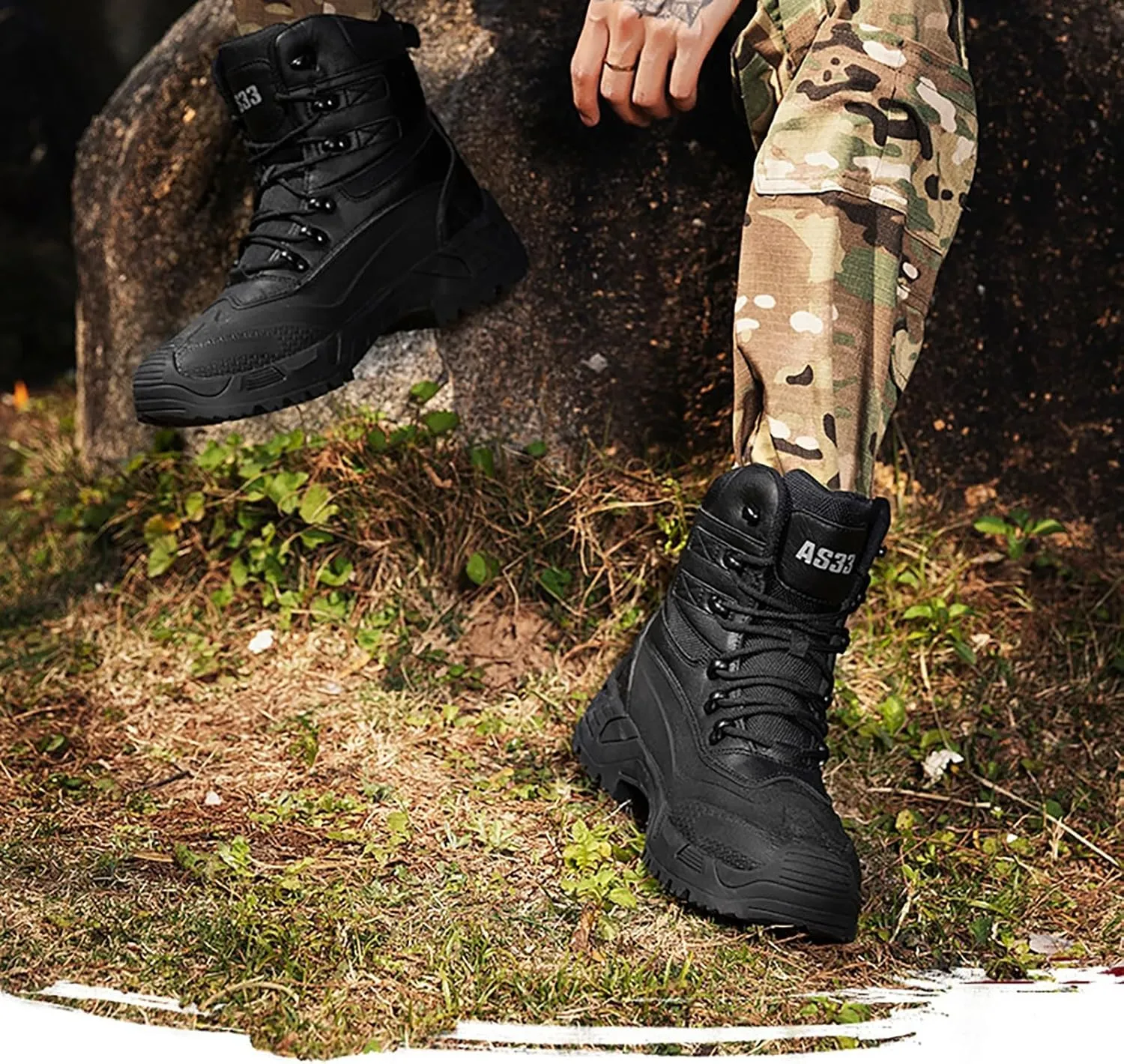 Mens Waterproof Hiking Boots Military Tactical Boots Combat Boots Breathable Police Patrol Boots Army Boots