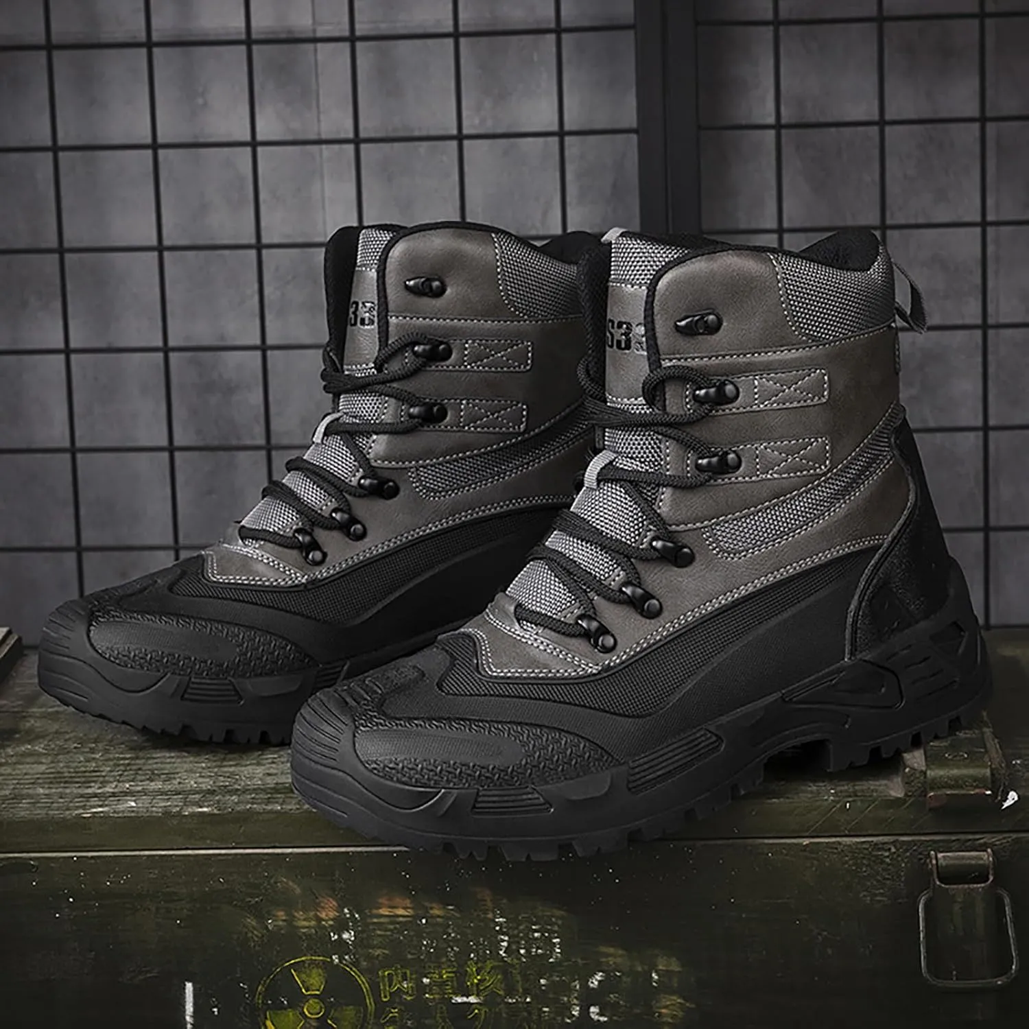 Mens Waterproof Hiking Boots Military Tactical Boots Combat Boots Breathable Police Patrol Boots Army Boots
