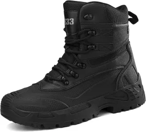 Mens Waterproof Hiking Boots Military Tactical Boots Combat Boots Breathable Police Patrol Boots Army Boots