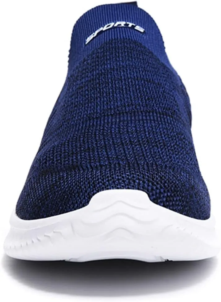 Mens Woven Orthopedic Breathable Solid Color Casual Running Shoes Comfortable Lighweight Sneakers Soft Sole Slip on Comfy Outdoor Walking Shoes