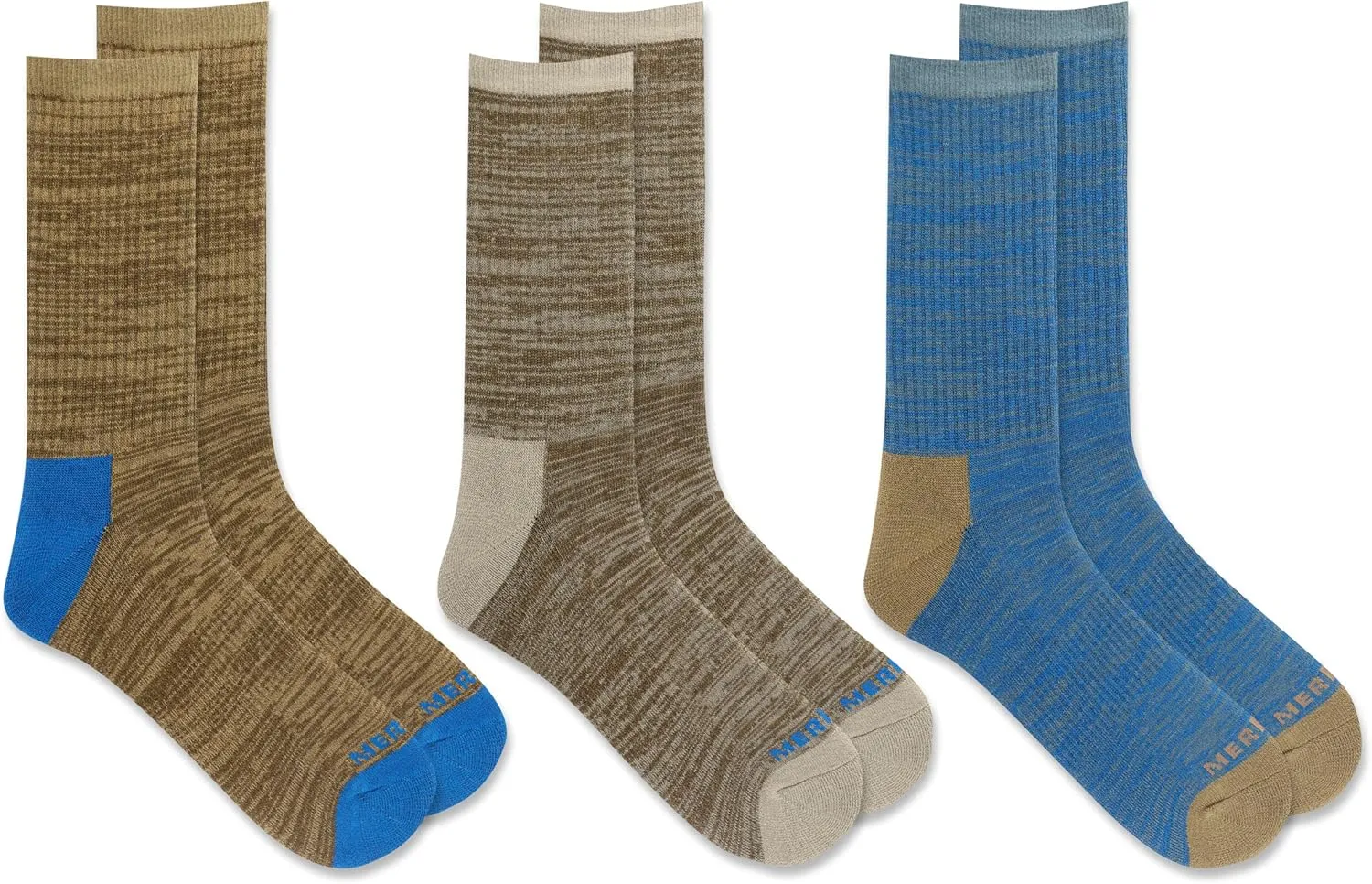 Merrell Men's and Women's Cushioned Cotton Socks-3 Pair Pack-Unisex Breathable Mesh Comfort Zones
