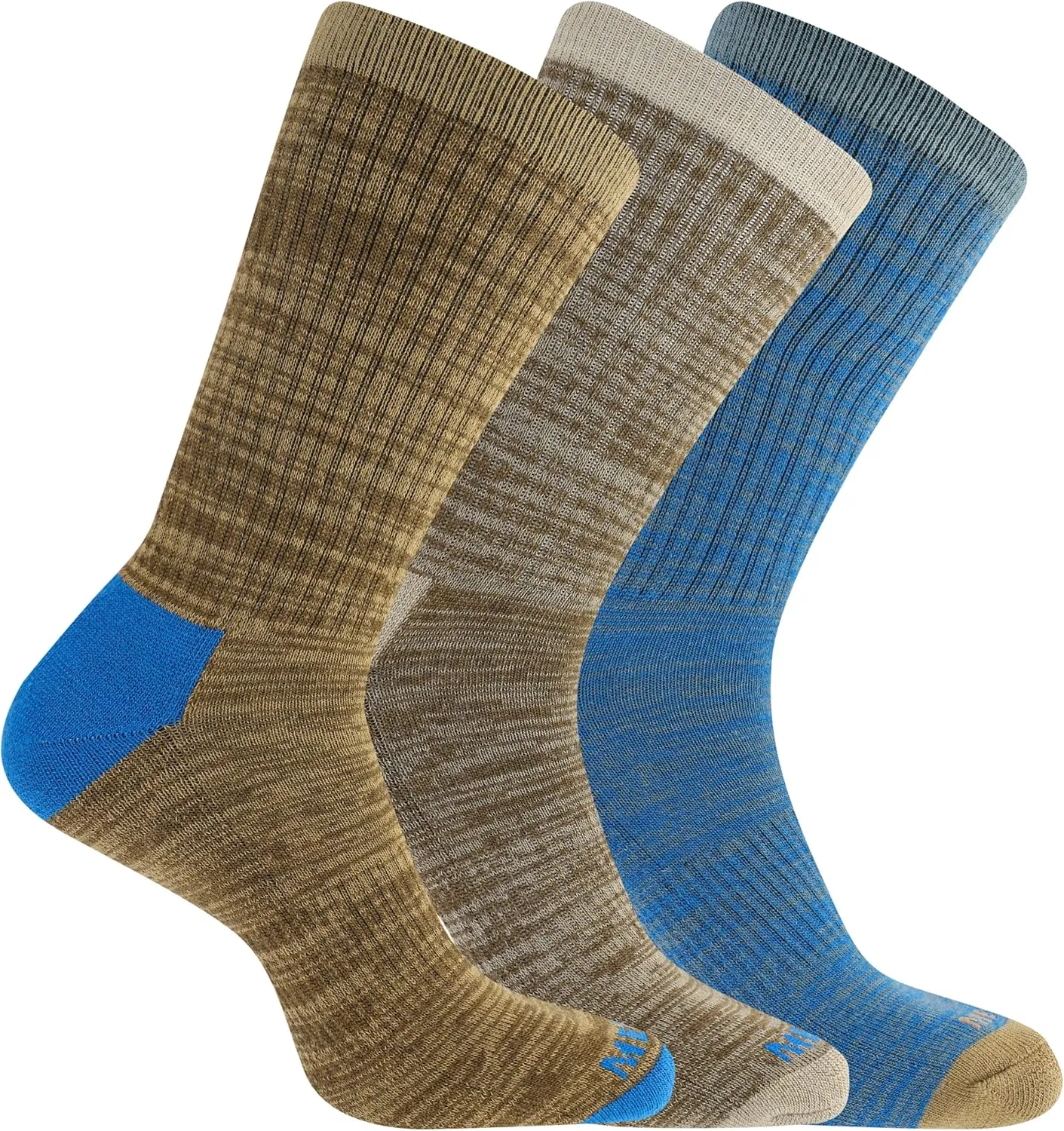 Merrell Men's and Women's Cushioned Cotton Socks-3 Pair Pack-Unisex Breathable Mesh Comfort Zones