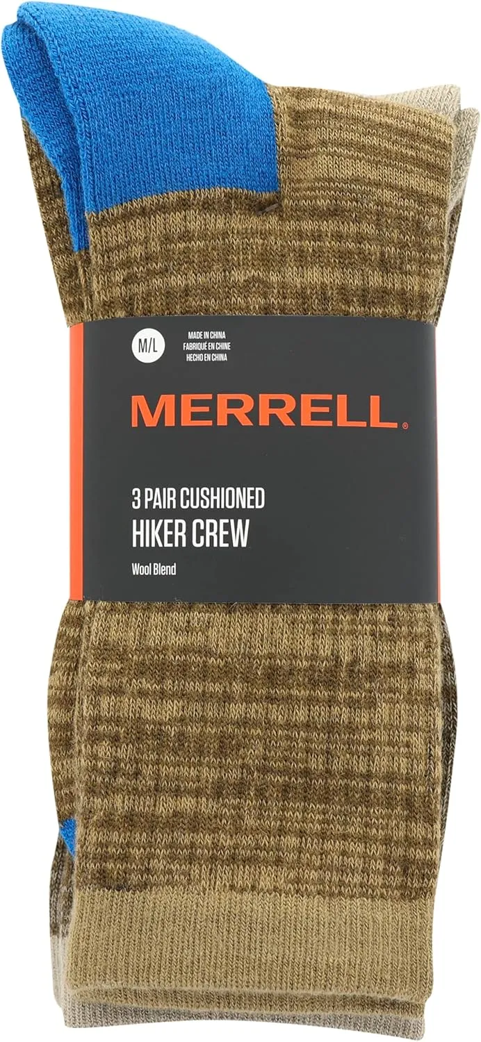 Merrell Men's and Women's Cushioned Cotton Socks-3 Pair Pack-Unisex Breathable Mesh Comfort Zones