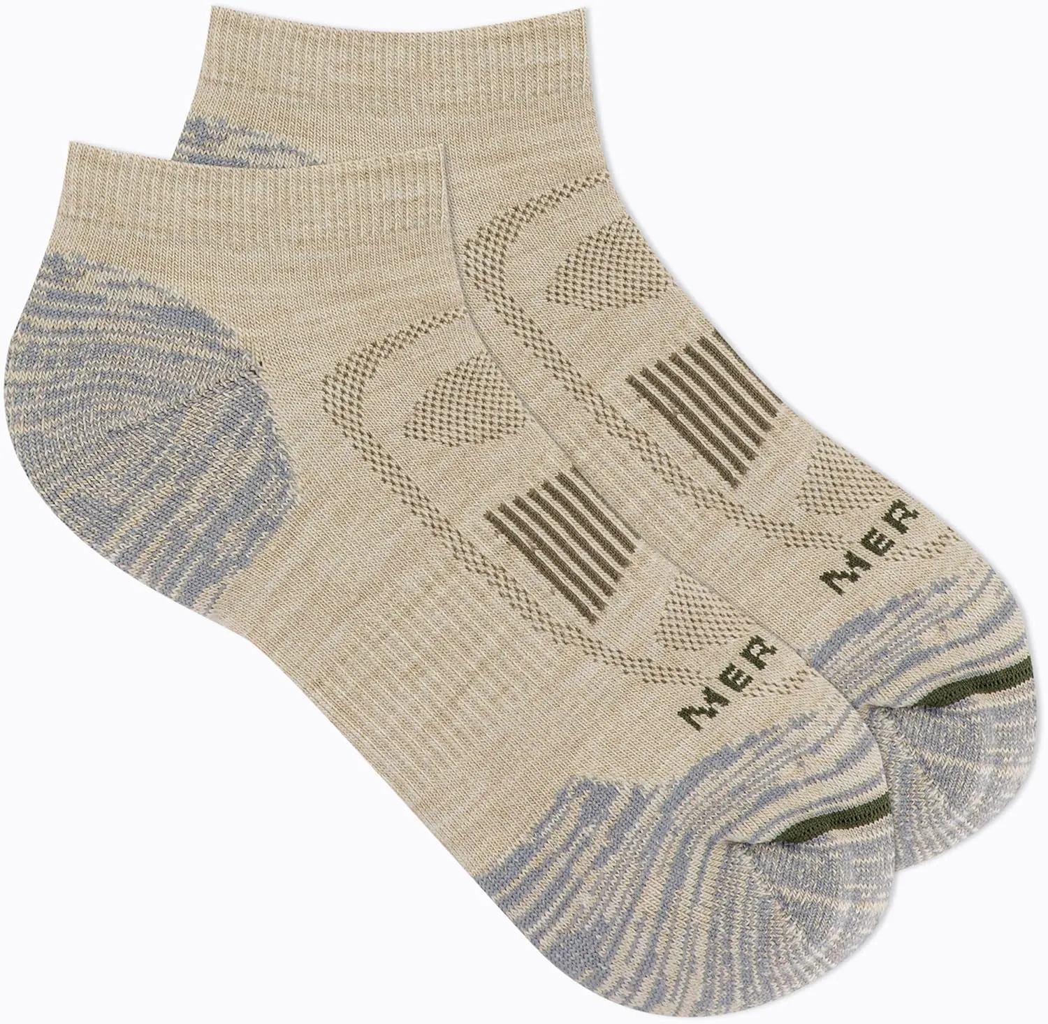 Merrell Men's and Women's Zoned Cushioned Wool Hiking Low Cut Socks-1 Pair Pack-Breathable Arch Support