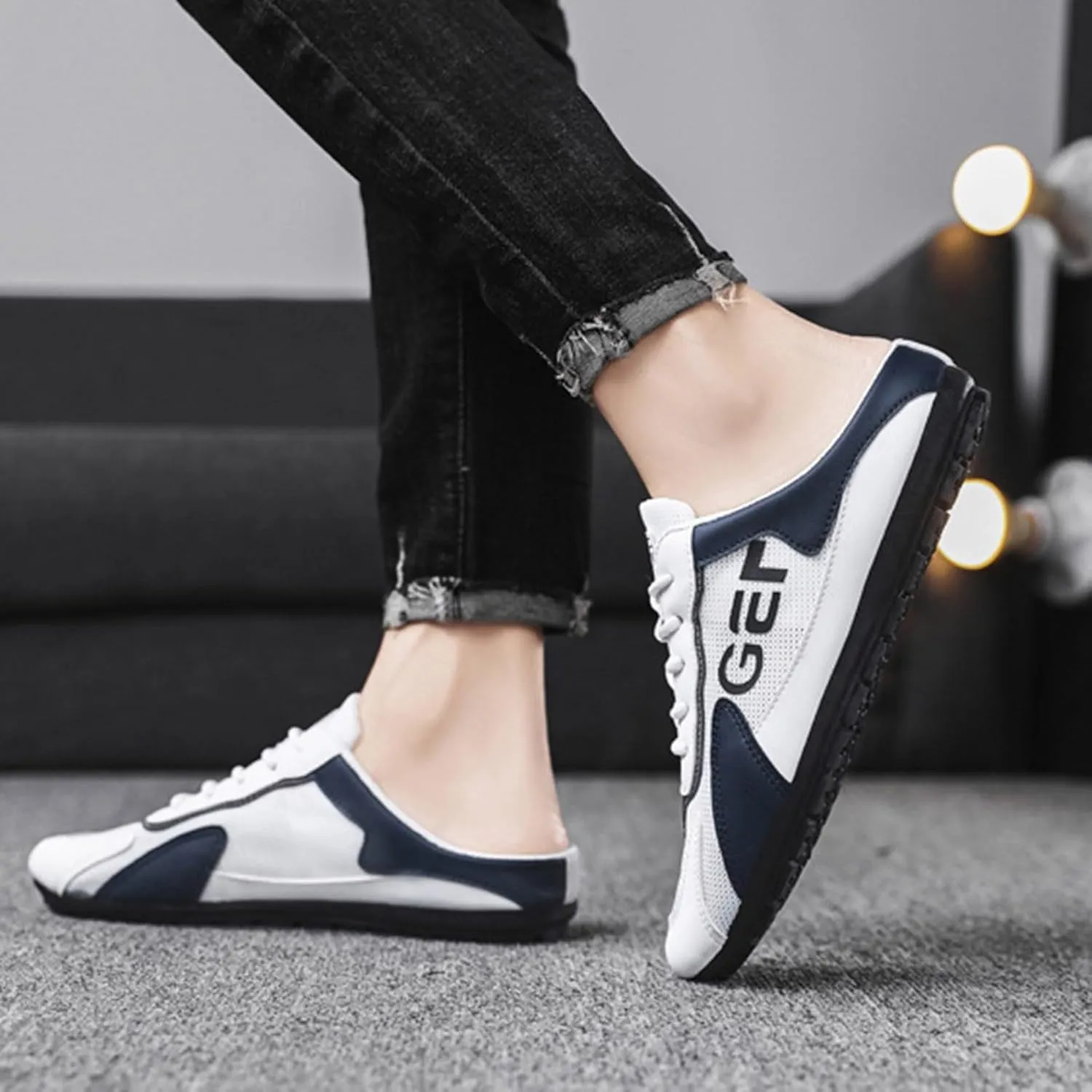 New Spring Men's Shoes All Casual Lazy Slip Ons and Half Slippers Men Dress Shoes