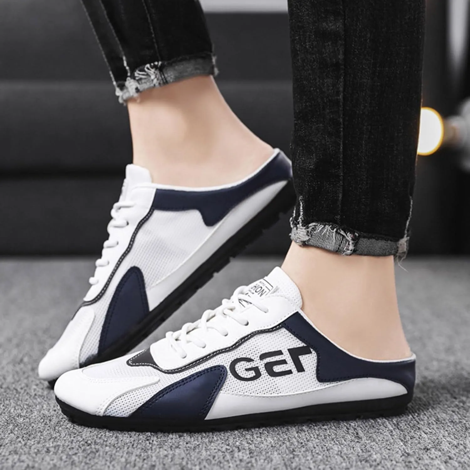 New Spring Men's Shoes All Casual Lazy Slip Ons and Half Slippers Men Dress Shoes