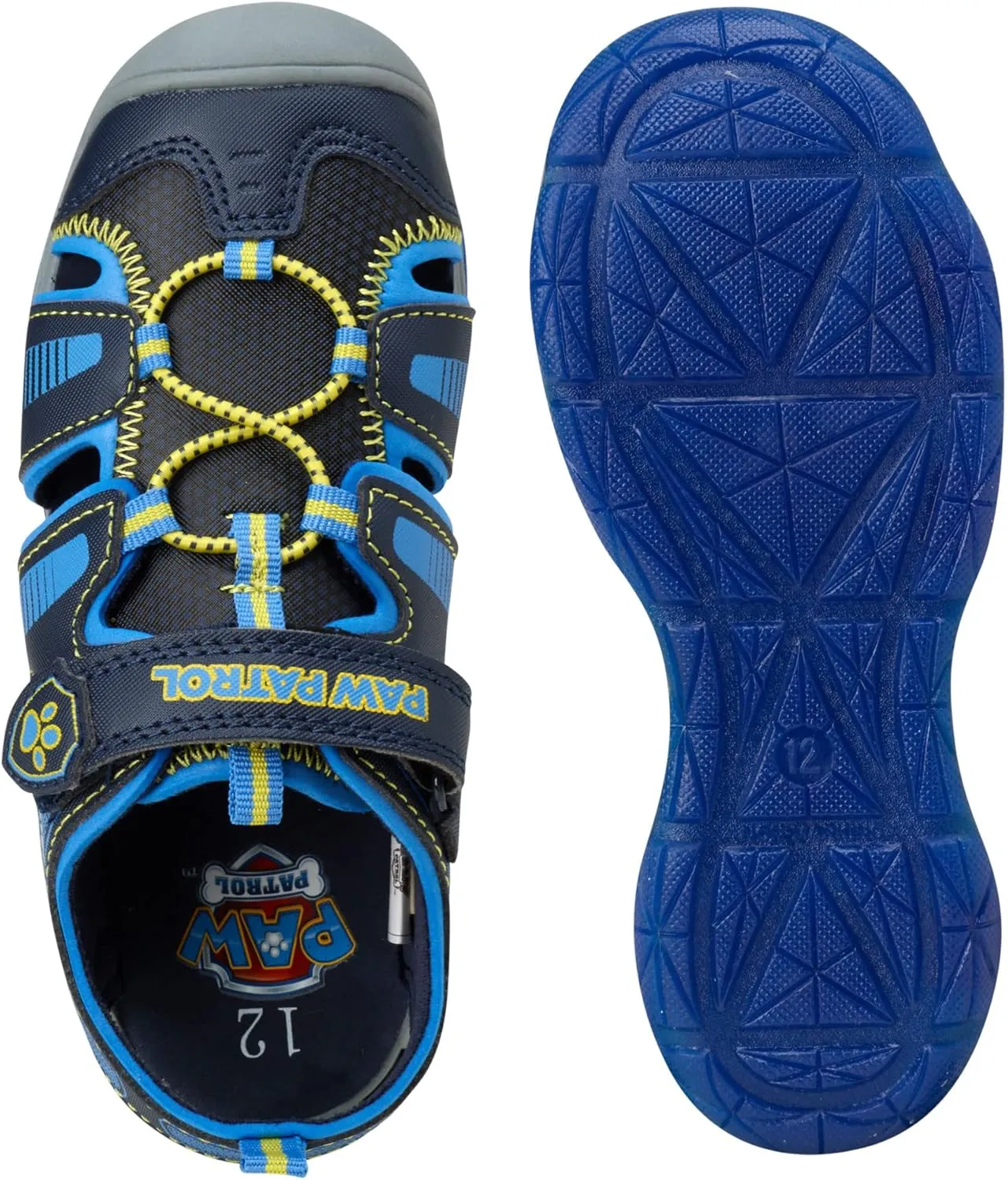 Nickelodeon Boys' Paw Patrol Shoes - Chase and Marshall Light Up Closed Toe Sport Sandals (6T-12)
