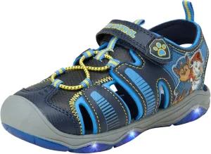 Nickelodeon Boys' Paw Patrol Shoes - Chase and Marshall Light Up Closed Toe Sport Sandals (6T-12)