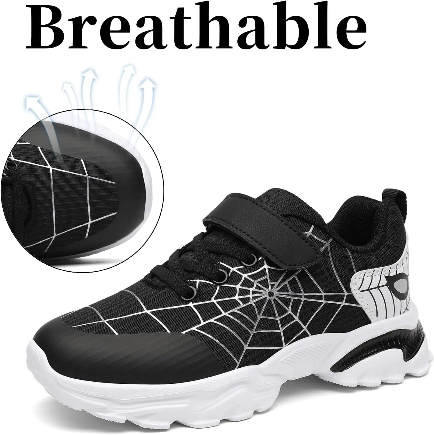Nihaoya Kids Athletic Shoes Breathable Lightweight Sneakers for Boys & Girls Non-Slip Running Tennis Shoes with Web Pattern Design & Flexible Sole