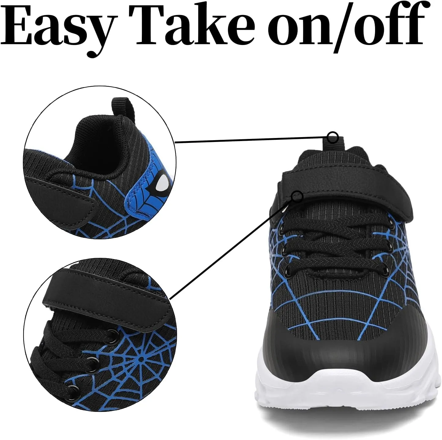 Nihaoya Kids Athletic Shoes Breathable Lightweight Sneakers for Boys & Girls Non-Slip Running Tennis Shoes with Web Pattern Design & Flexible Sole