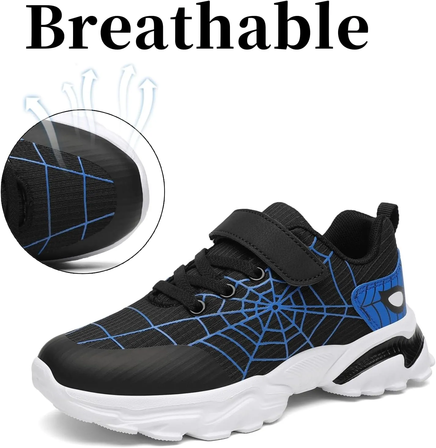 Nihaoya Kids Athletic Shoes Breathable Lightweight Sneakers for Boys & Girls Non-Slip Running Tennis Shoes with Web Pattern Design & Flexible Sole