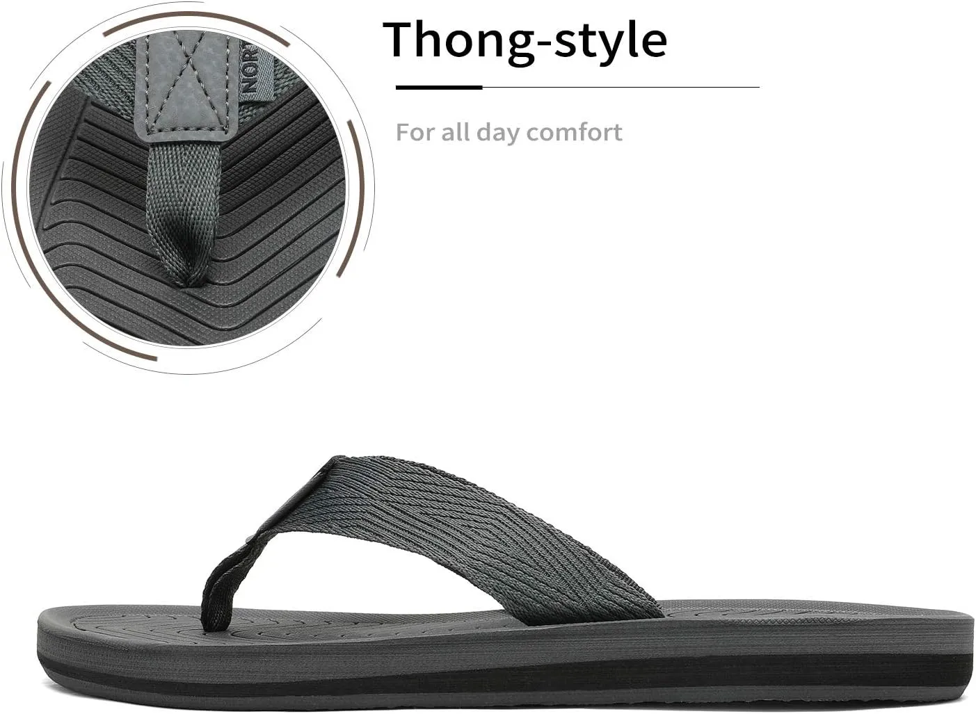 NORTIV 8 Men's Flip Flops Thong Sandals Comfortable Light Weight Beach Shoes REVIVA