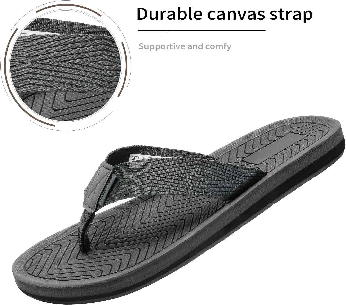 NORTIV 8 Men's Flip Flops Thong Sandals Comfortable Light Weight Beach Shoes REVIVA