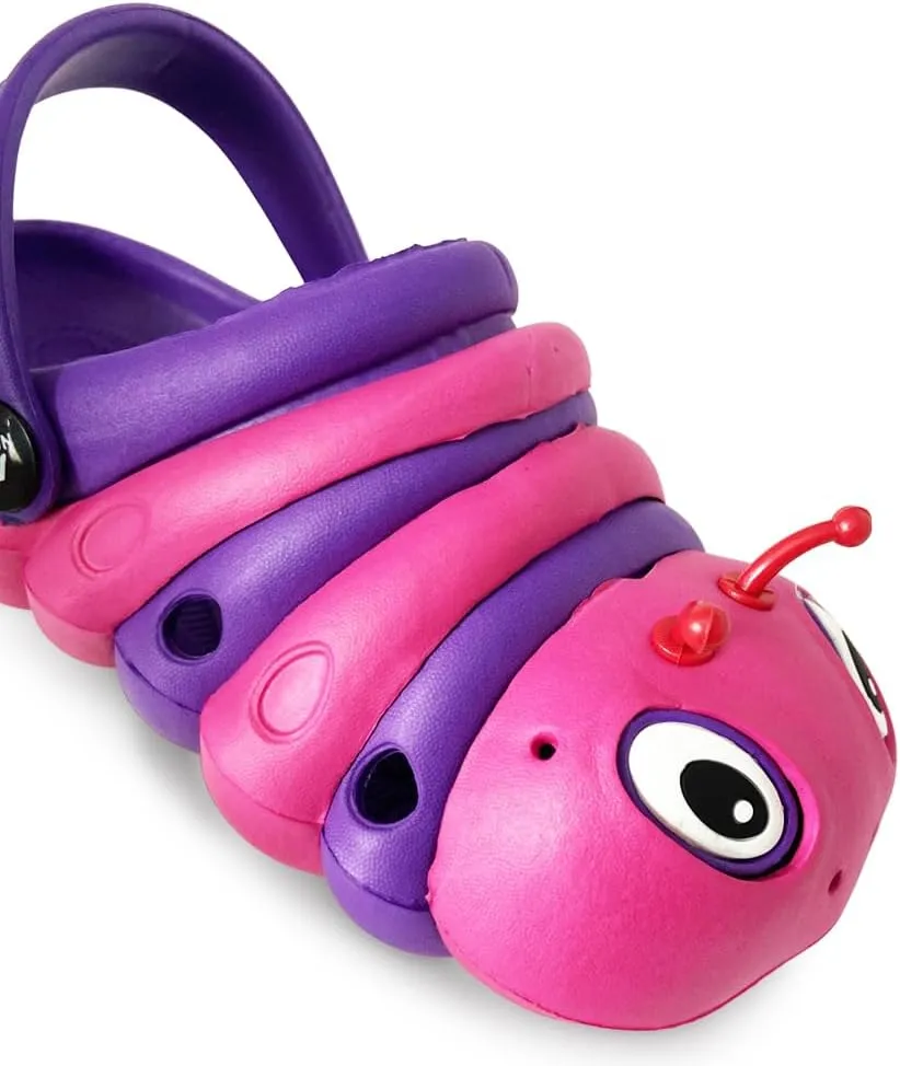 NORTY Toddler Clogs - Fun Baby Clogs With Comfortable Back Strap - Caterpillar Shoes for Kids - Playful Bug Shoes