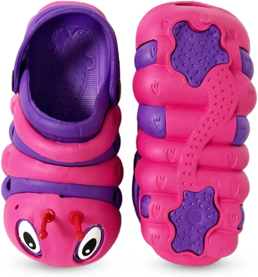 NORTY Toddler Clogs - Fun Baby Clogs With Comfortable Back Strap - Caterpillar Shoes for Kids - Playful Bug Shoes