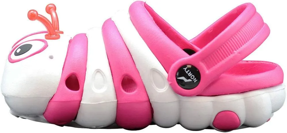 NORTY Toddler Clogs - Fun Baby Clogs With Comfortable Back Strap - Caterpillar Shoes for Kids - Playful Bug Shoes