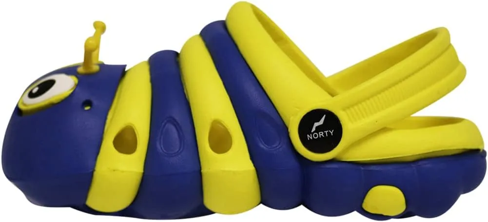 NORTY Toddler Clogs - Fun Baby Clogs With Comfortable Back Strap - Caterpillar Shoes for Kids - Playful Bug Shoes