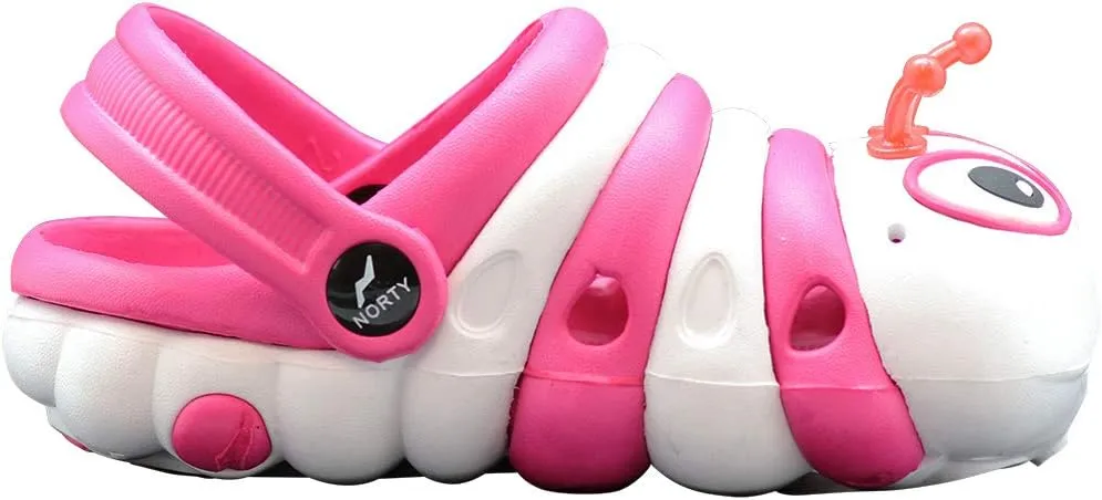 NORTY Toddler Clogs - Fun Baby Clogs With Comfortable Back Strap - Caterpillar Shoes for Kids - Playful Bug Shoes