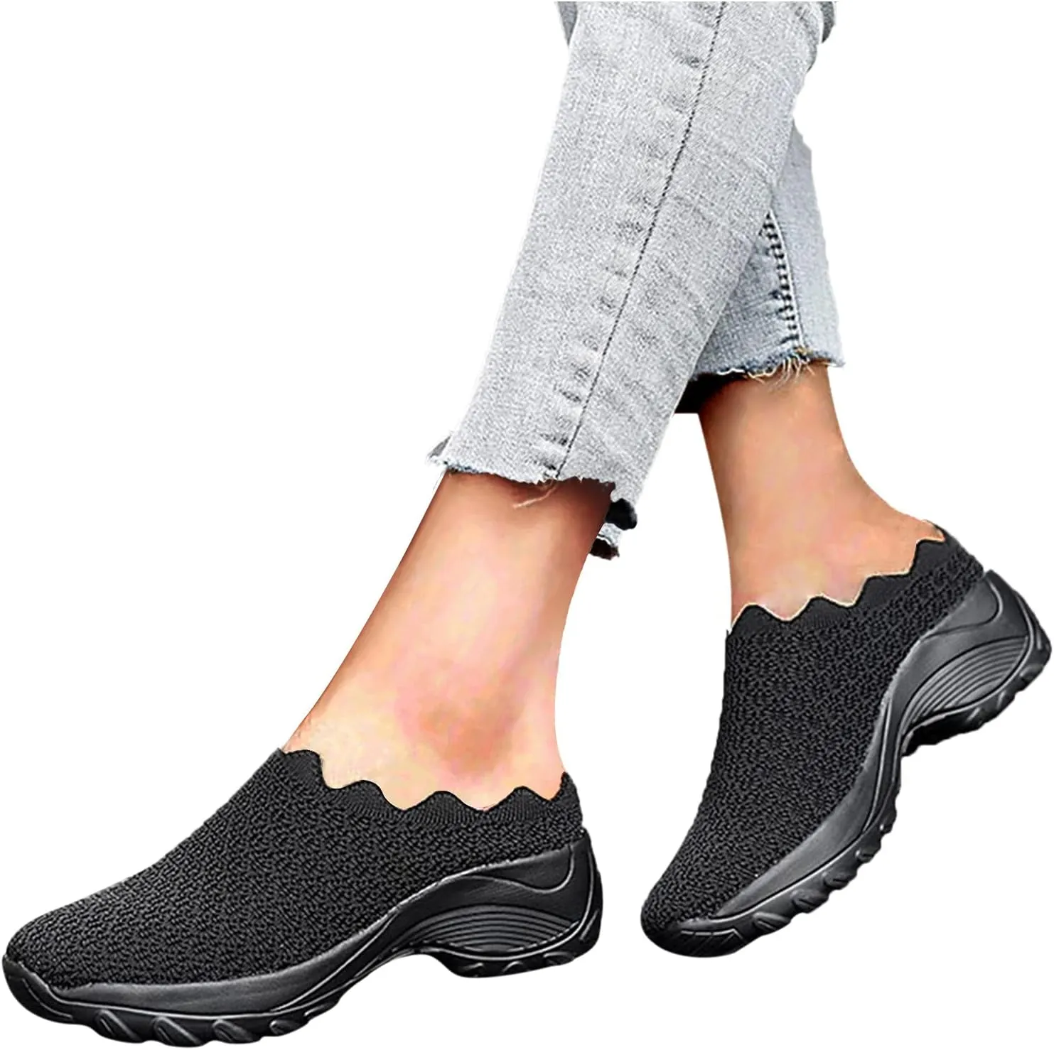 Orthopedic Platform Loafers Women's Lightweight Mule Sneakers Summer Flats Comfort Walking Shoes Closed Toe Loafer