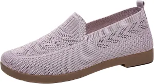 Orthopedic Shoes, Women's Comfortable Breathable Knitted Sneakers, Woven Cut-Out Orthopedic Soft Arch Support Walking Shoes, Slip-On Sneakers for Women