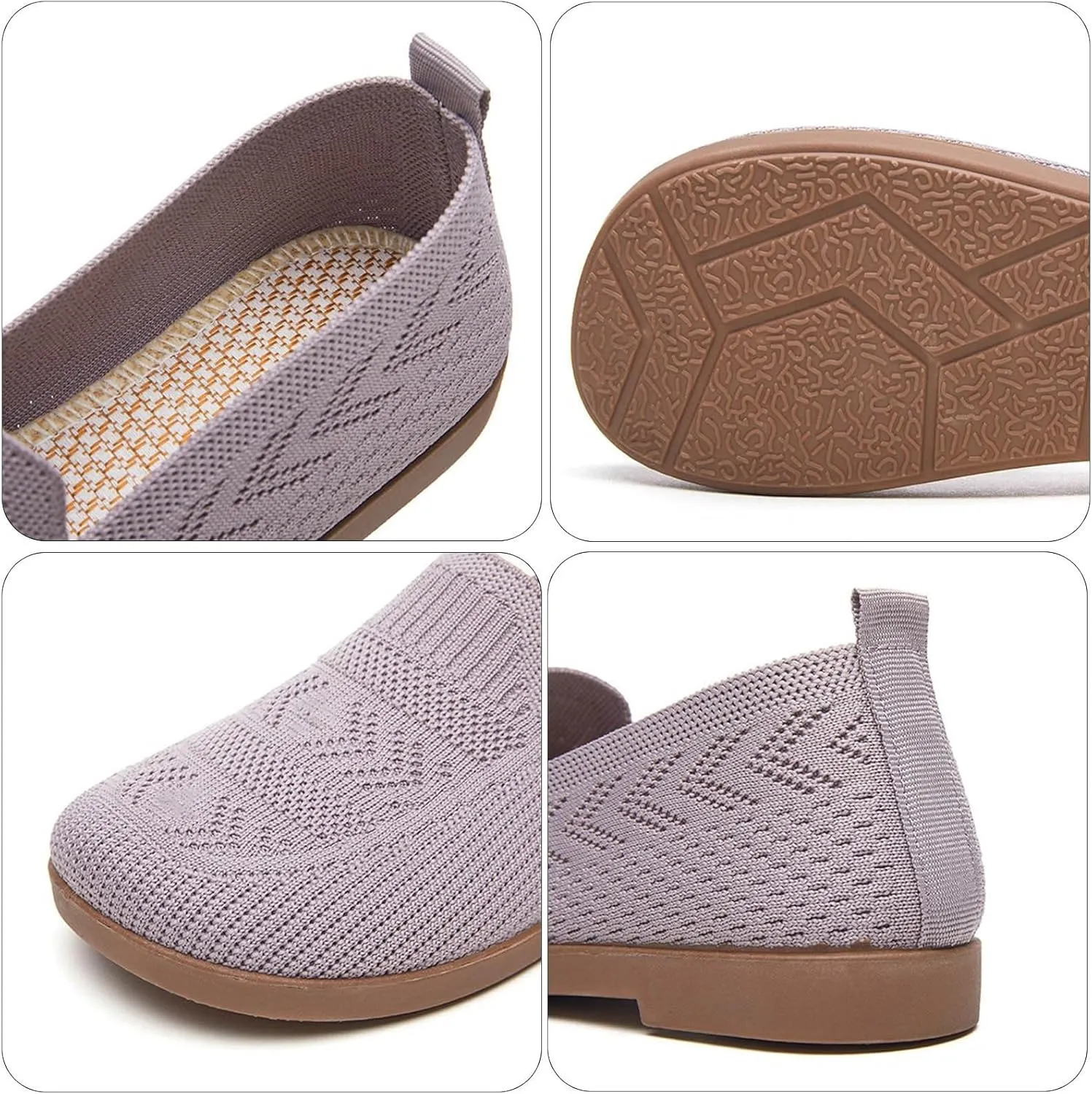 Orthopedic Shoes, Women's Comfortable Breathable Knitted Sneakers, Woven Cut-Out Orthopedic Soft Arch Support Walking Shoes, Slip-On Sneakers for Women