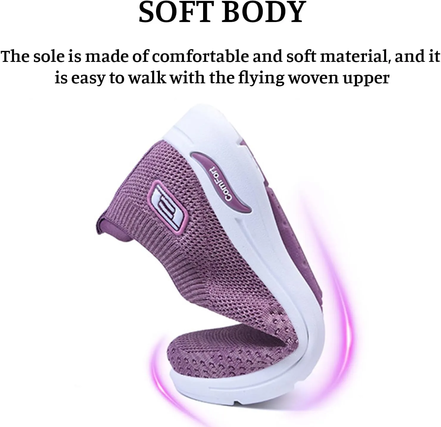 Orthopedic Sneakers for Women Arch Support Slip on Mesh Knitted Walking Shoes Breathable Non-Slip Work Shoes