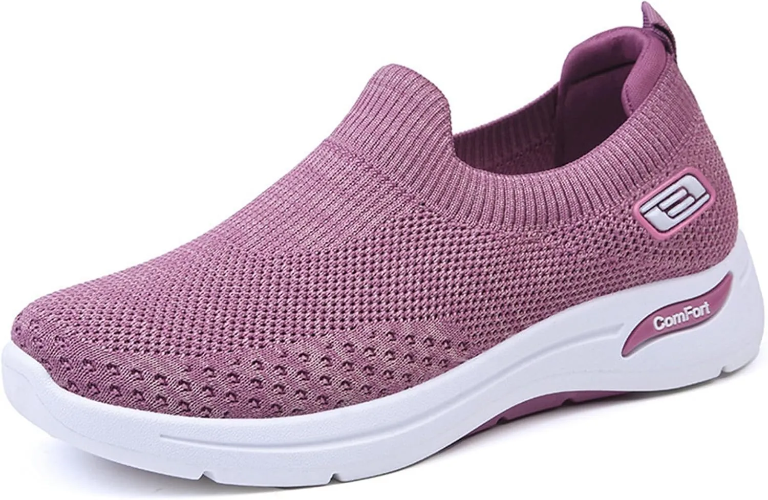 Orthopedic Sneakers for Women Arch Support Slip on Mesh Knitted Walking Shoes Breathable Non-Slip Work Shoes
