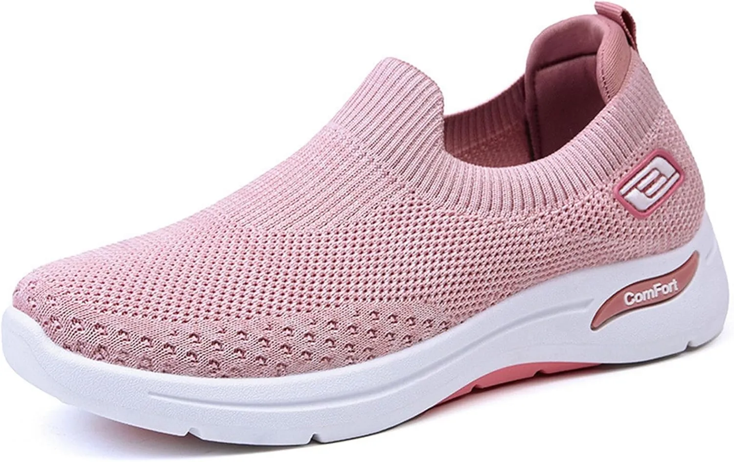 Orthopedic Sneakers for Women Breathable Lightweight Arch Support Air Cushion Slip on Walking Shoes Non Slip Soft Knitted Work Shoes