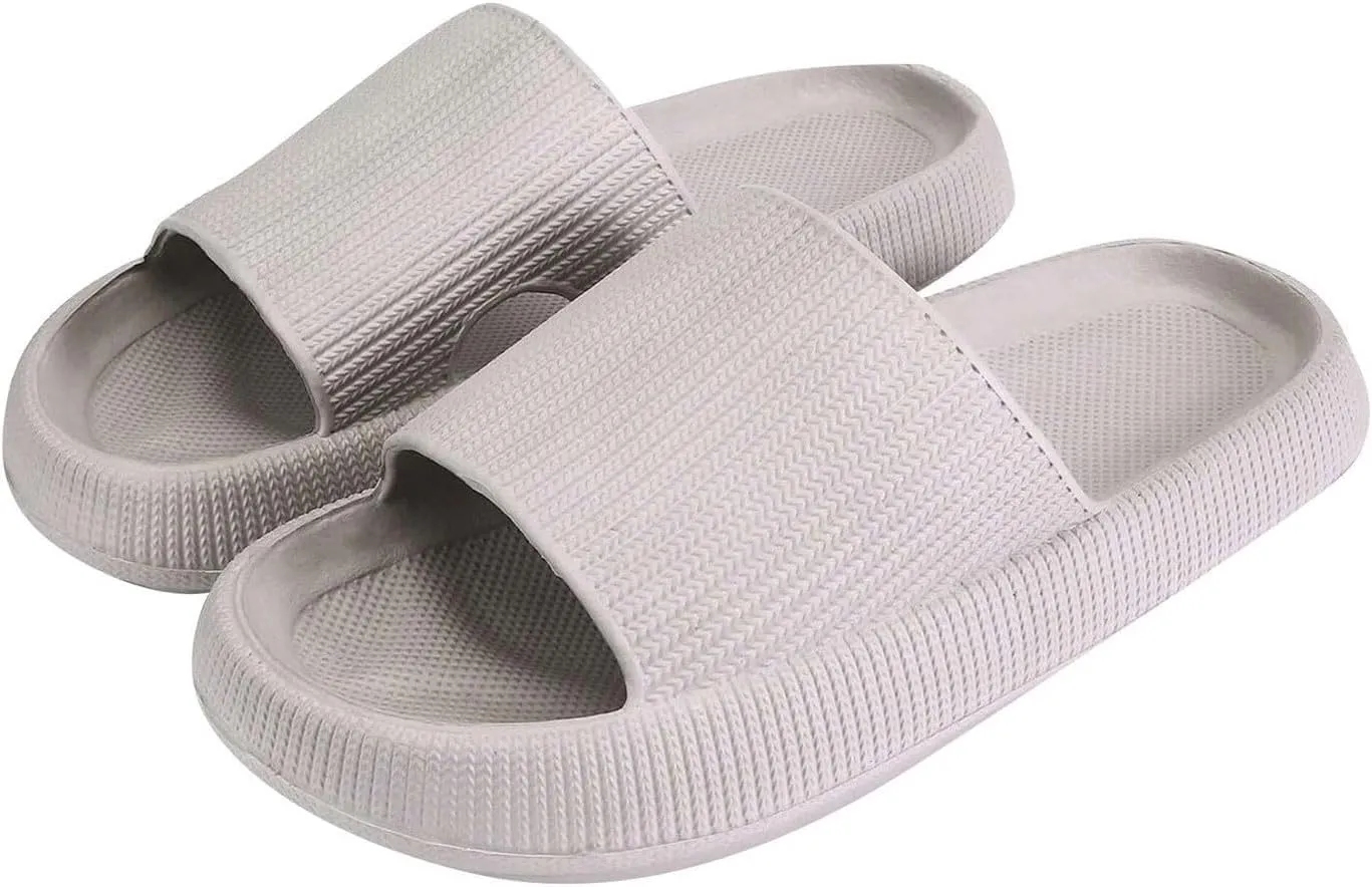 Pillow Slippers for Women and Men Non Slip Quick Drying Cloud Slides for Women with Arch Support Pillow Soft Slip On Sandals House Shower Shoes Cloud Sandals Comfy Indoor Outdoor Slides Unisex