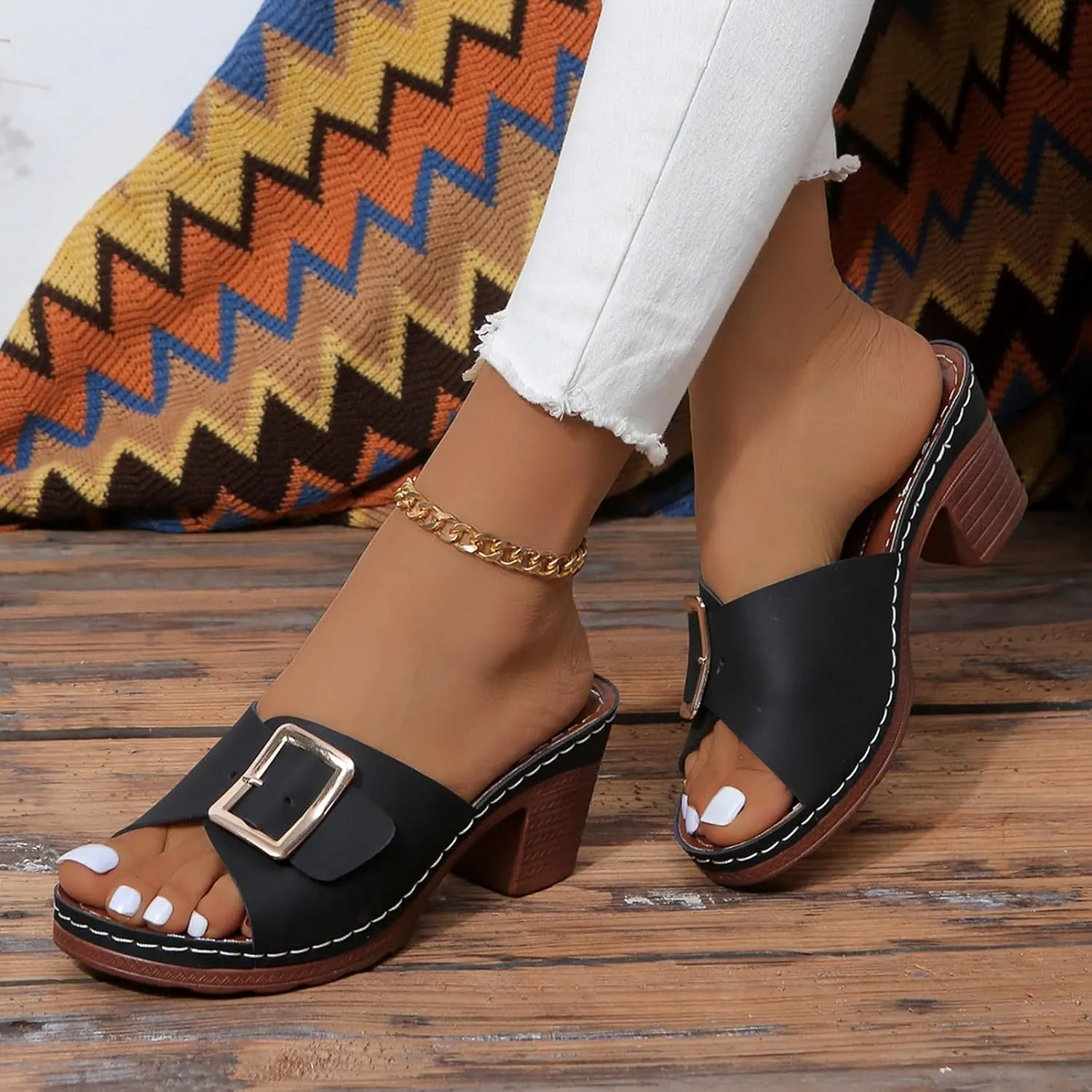 Plus Size Dressy Heeled Sandals for Women Summer Slide Trendy Open Toe Cutes 2024 Block Heel Spring Summer 2024 Sexy, 7, Black,khaki,pink