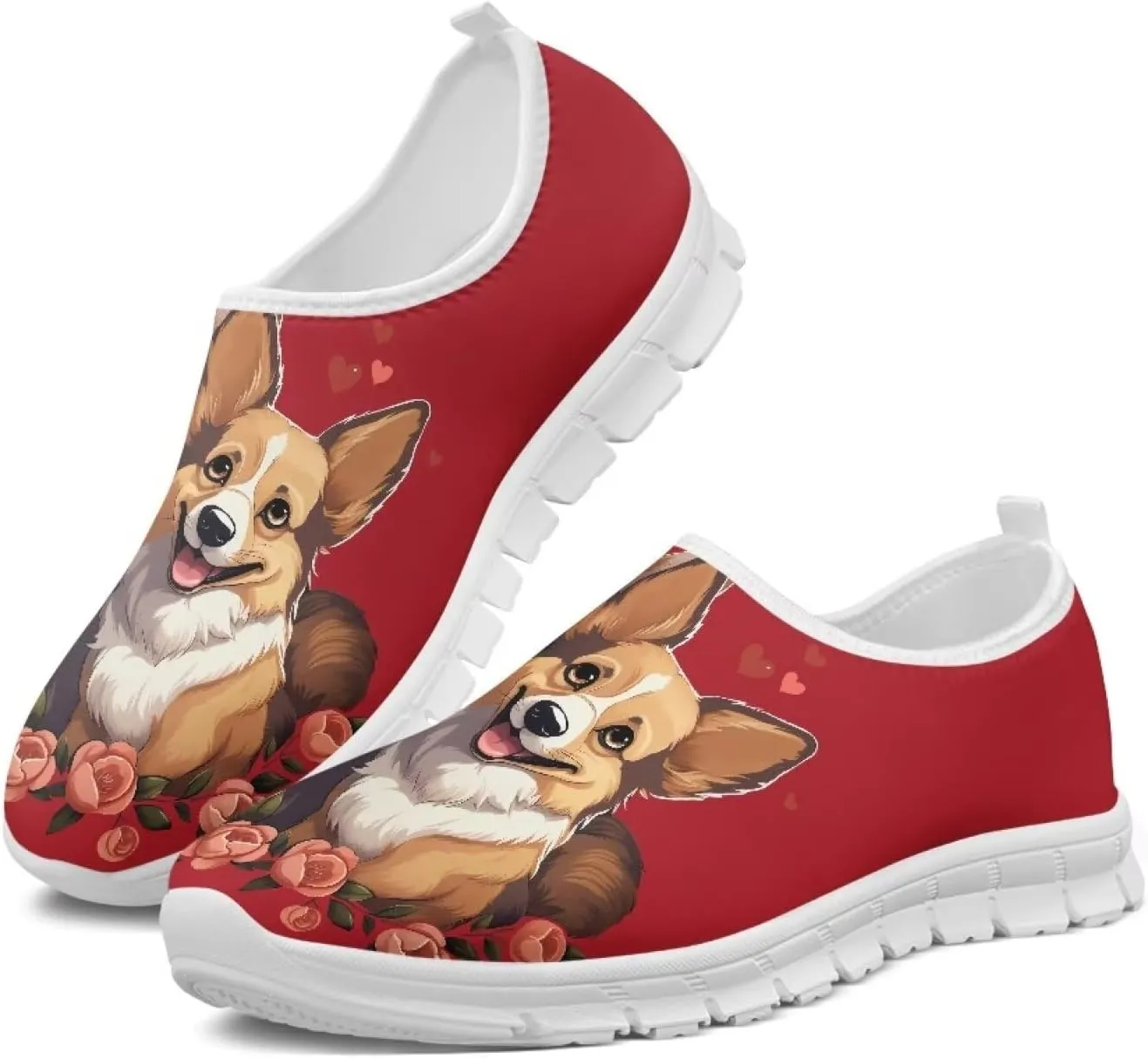 Running Shoes for Womens Mother Fashion Travel Walking Sneakers Soft Slip Ons Gym Loafers for Nursing Work Size 5.5-11.5 White Sole