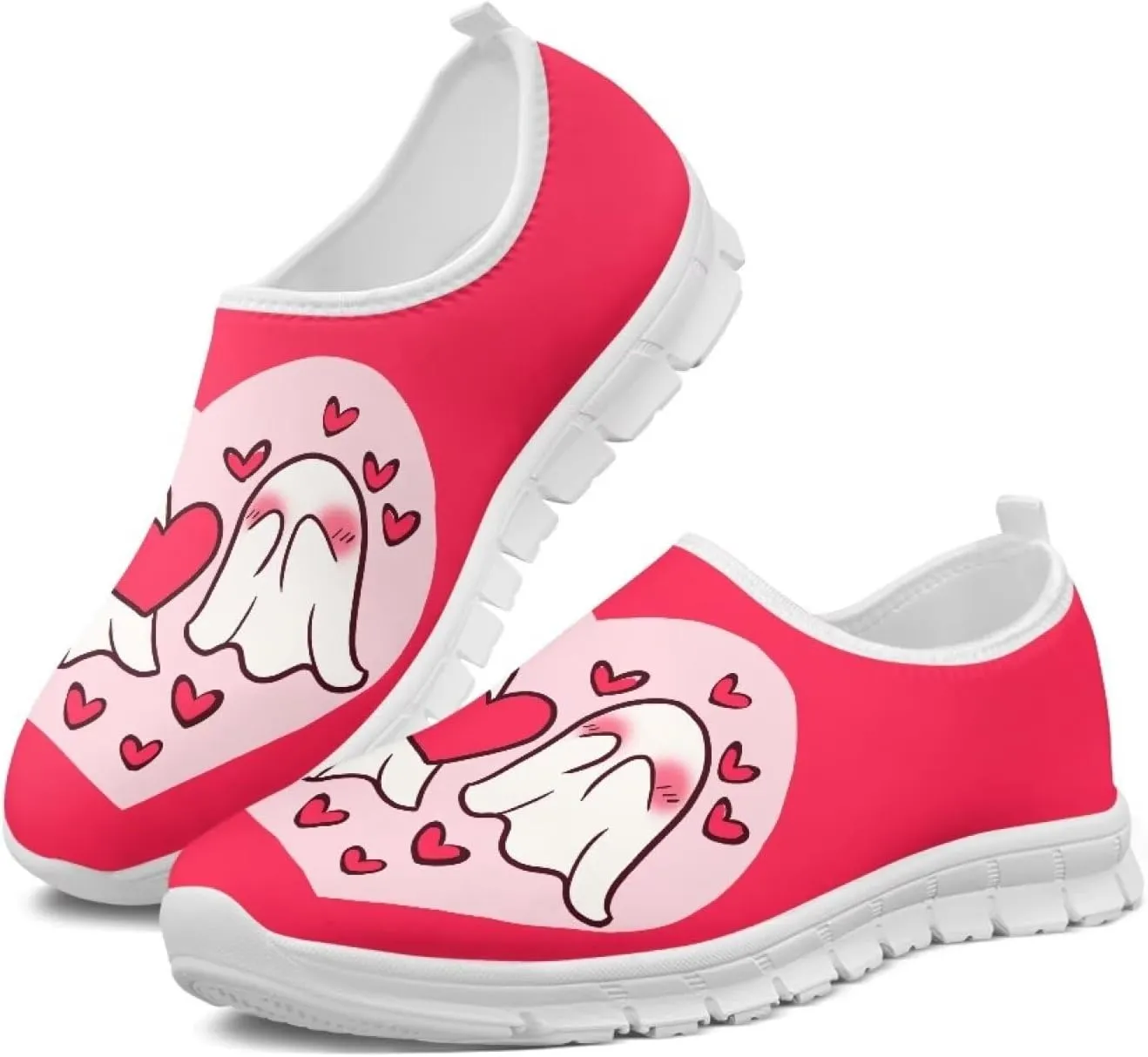 Running Shoes for Womens Mother Fashion Travel Walking Sneakers Soft Slip Ons Gym Loafers for Nursing Work Size 5.5-11.5 White Sole