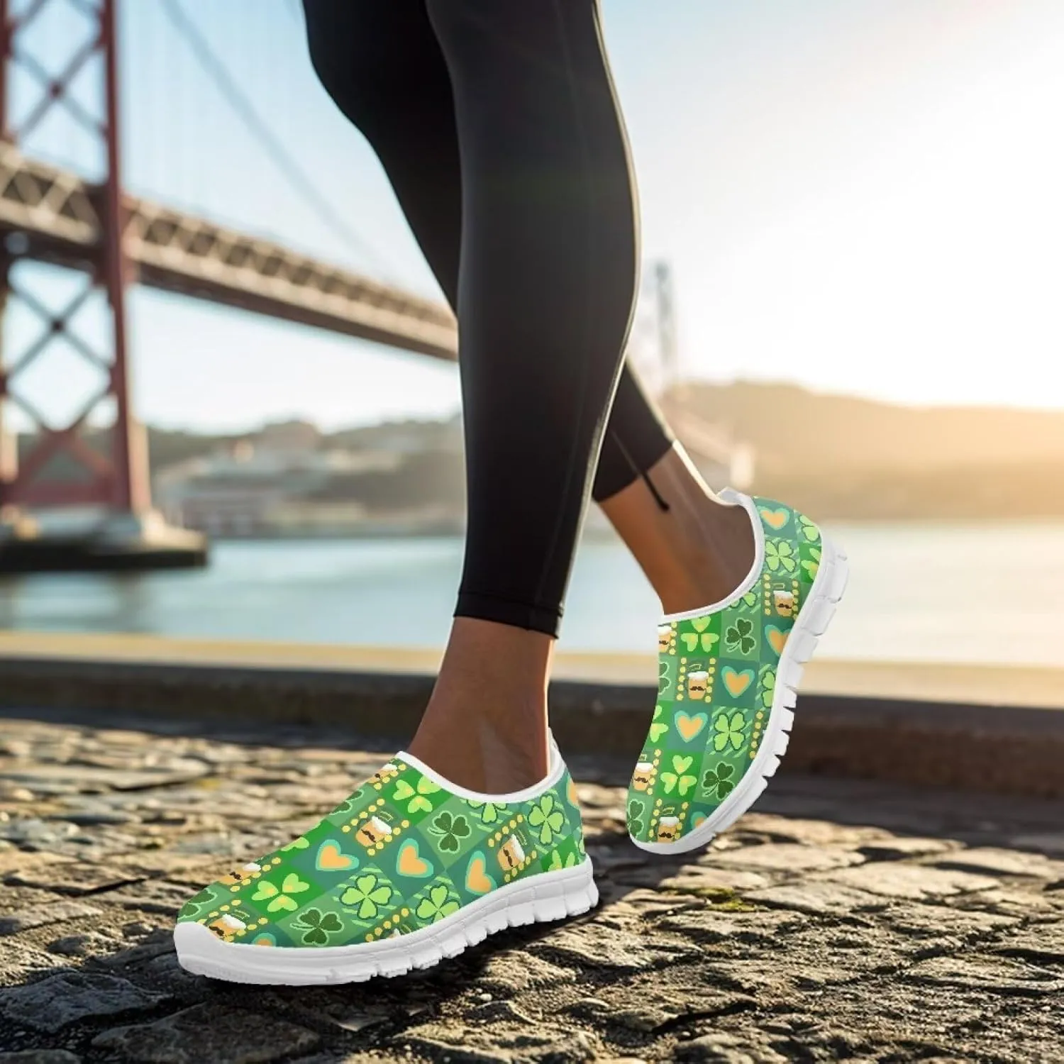 Running Shoes for Womens Mother Fashion Travel Walking Sneakers Soft Slip Ons Gym Loafers for Nursing Work Size 5.5-11.5 White Sole